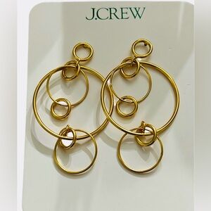 J. Crew Gold Multi-Circle Earrings